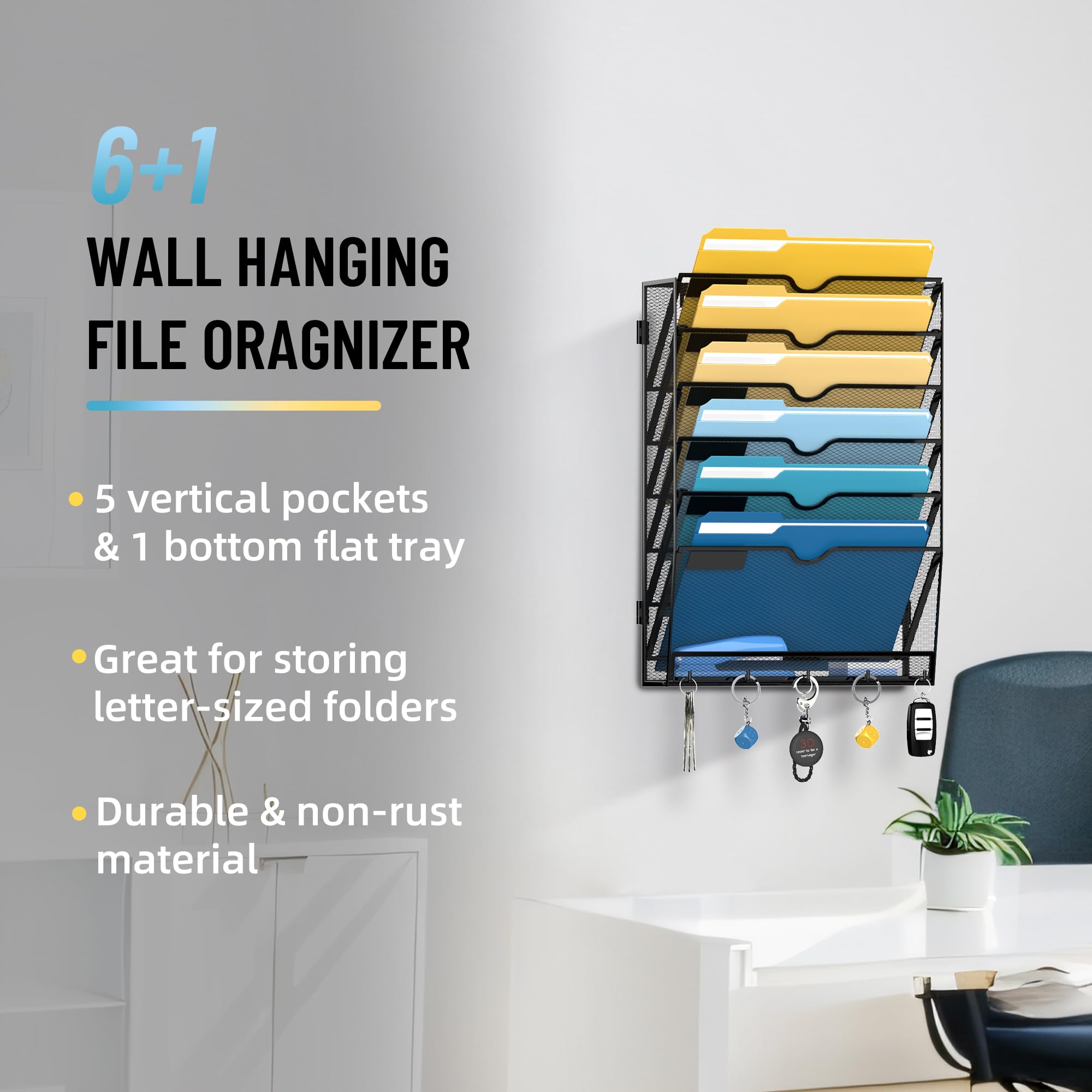MINDEPOT 15 Tier Wall File Holder Hanging Wall File Organizer For - View #4