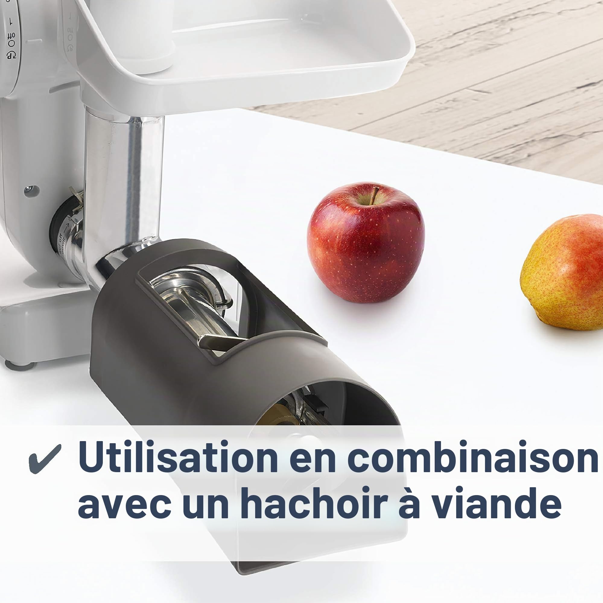 Bosch Accessoire de presse-fruits MUZ45FV2 pour hachoir à viande, pressage de fruits et légumes, compatible avec MUM 4, série 4 et 2, noir
