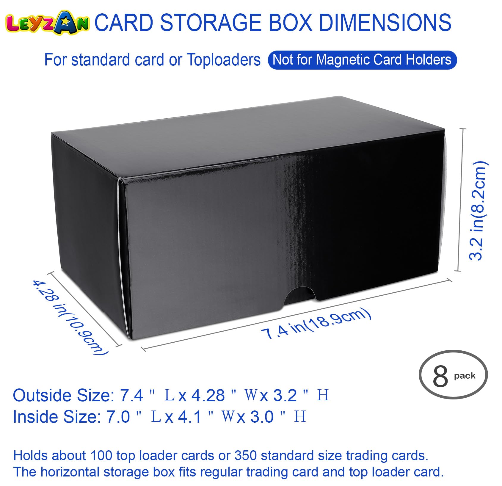 Amazon.co.jp: Leyzan ブラックカードボックス - 7インチ - 8