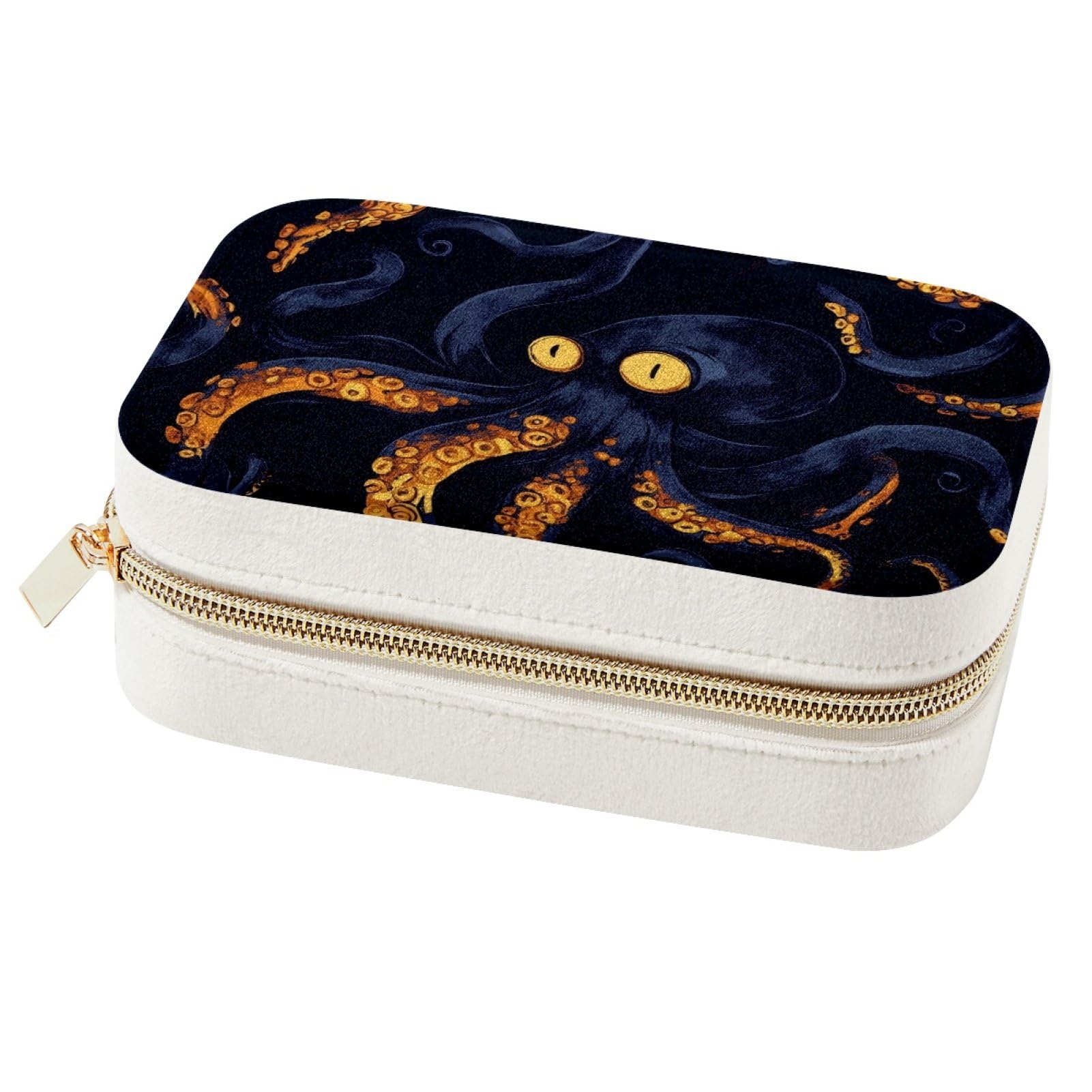 Boîte à bijoux portable pieuvre pour voyage et rangement bagues
