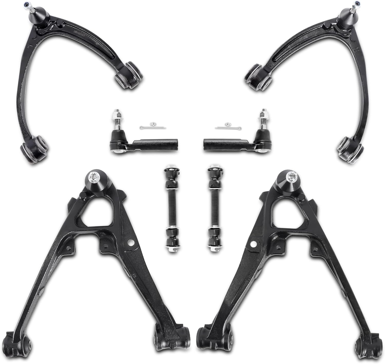 Front Upper and Lower Control Arm with Ball Joint Kit Compatible for Avalanche Silverado Tahoe Sierra Escalade 2007-2014 K80669 K80670 K620888 K620889 K700432 ES800223 Left and Right 8pcs
