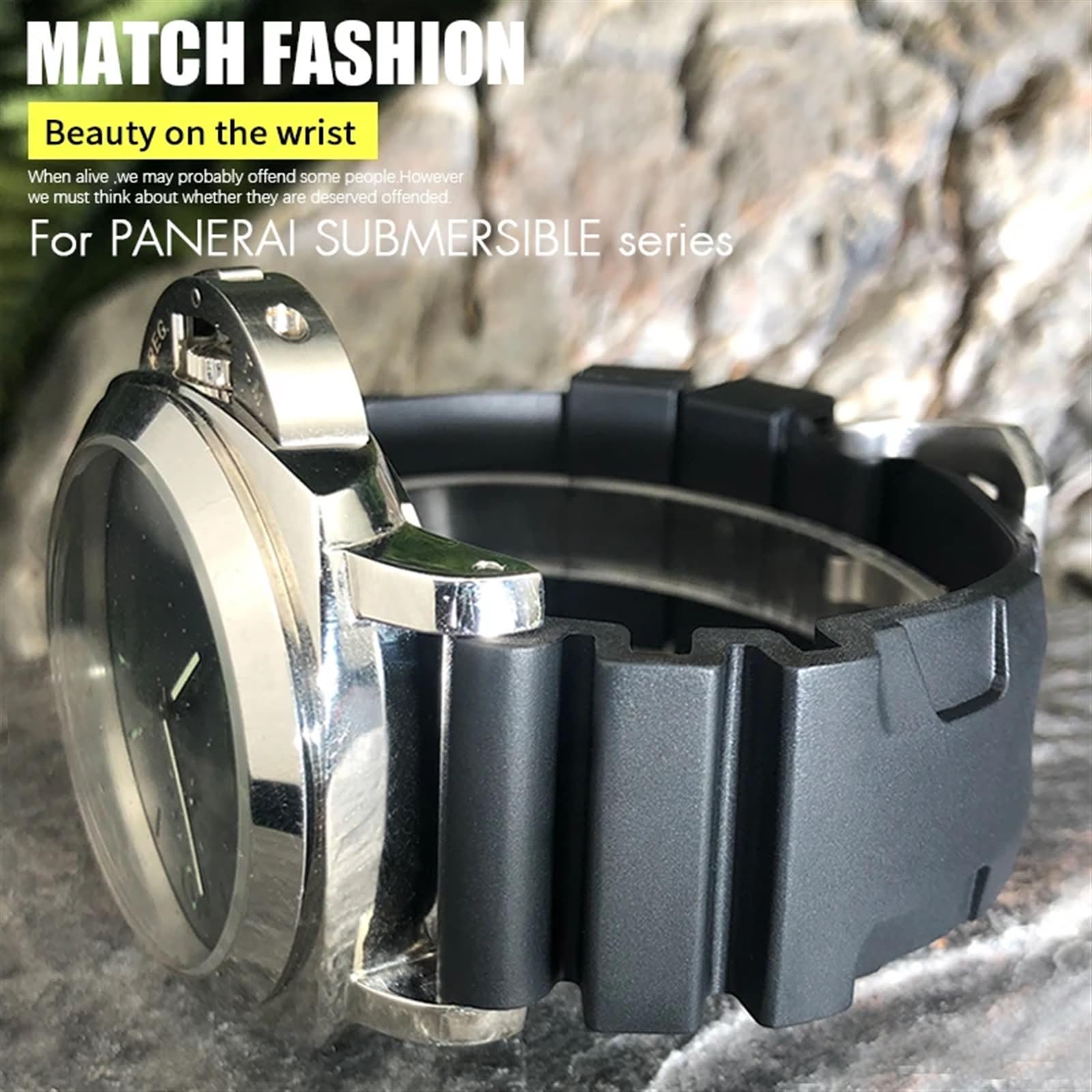 Cinturino in gomma naturale da 26mm 24mm adatto per Panerai PAM cinturino per orologio in silicone rosso blu impermeabile strumenti per braccialetti