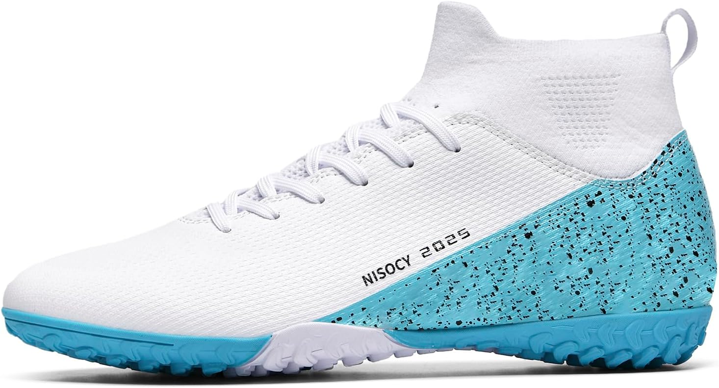 NISOCY Men’s Soccer Shoes Football Cleats High-Top Outdoor/Indoor Athletic Sneaker Lightweight TF AG Training Football Boots - Image 6