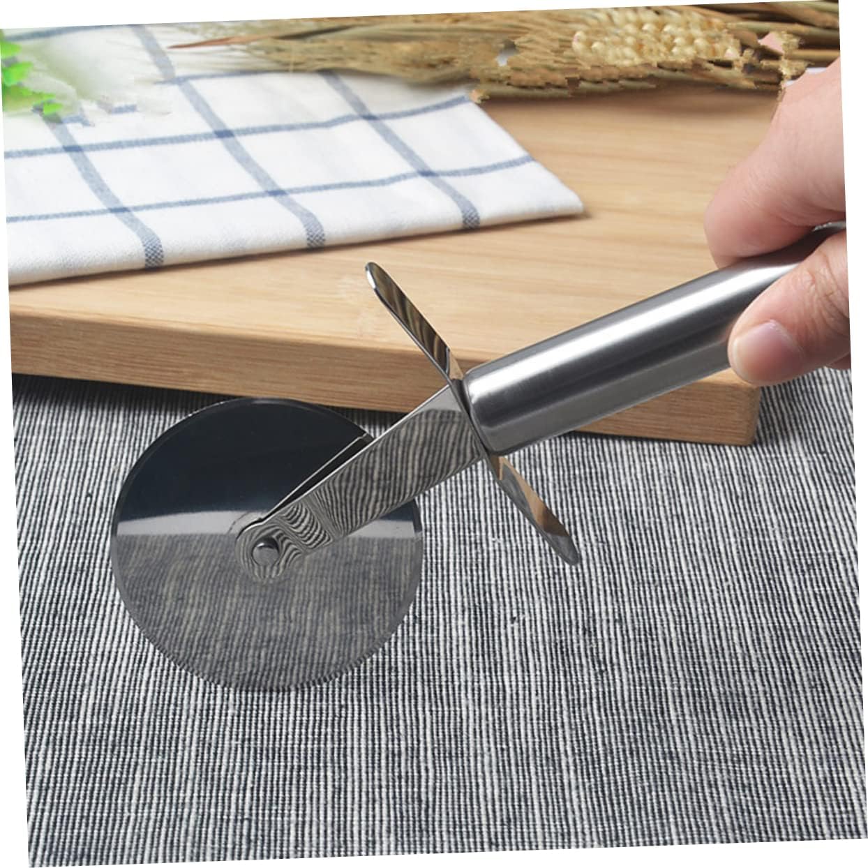 Stainless Steel Pizza Wheel Cutter Slicer for Chefs and Home Use