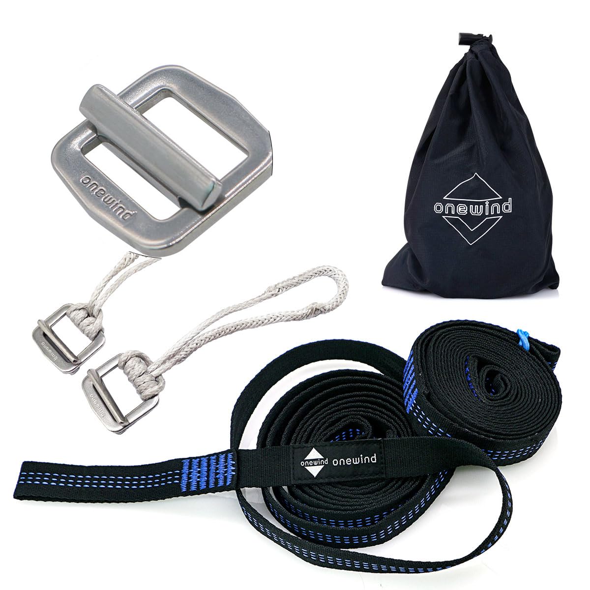 onewind Tree Straps – Camping Hammock Tree Swing Straps Durable Lightweight Set Compact & Easy to Set Up Blue