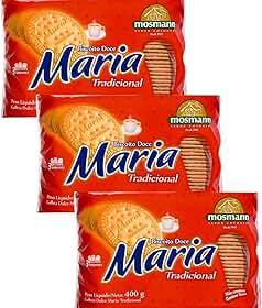 KIT 3X Biscoito Bolacha - Maria - Crocante - Tradicional Mosmann 400g - Ideal para Receitas - Tortas e Pavê - Sobremesa - Café da Manhã - Chá
