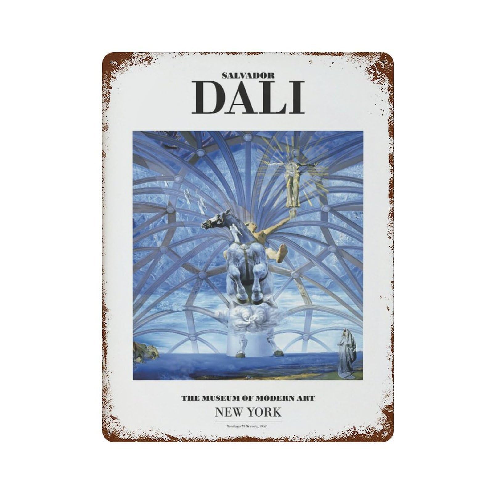 xiaoxiaoshen Salvador Dali 'santiago El Grande' Exhibition Wall Decor Art Metal Tin Poster Modern Home Decor Art Home Bar Shop Decorations Vintage Sign 40x30cm