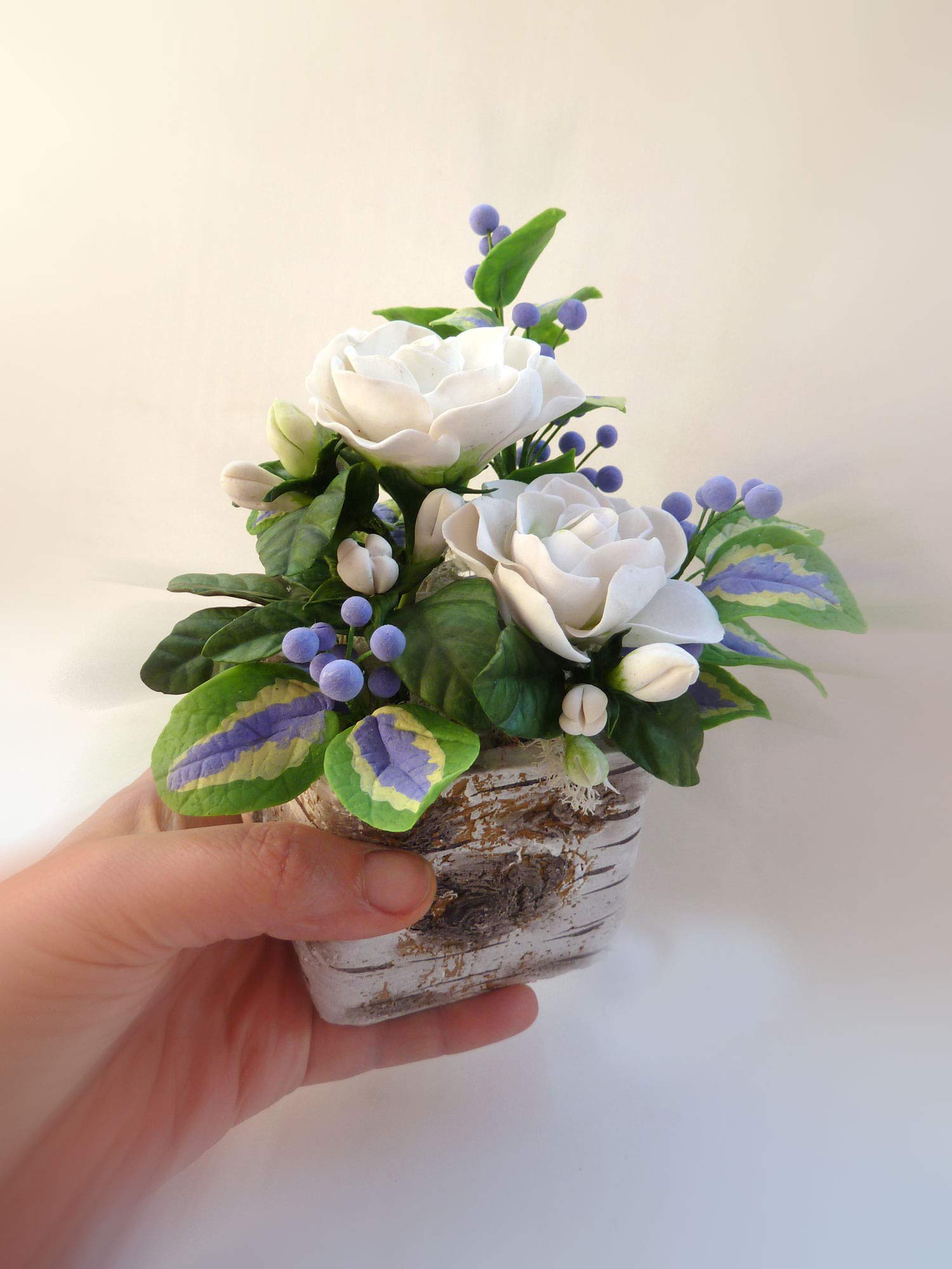 Flores de Porcelana Rusa Miniatura GARDENIAS Home Decor Regalo - Hand Made