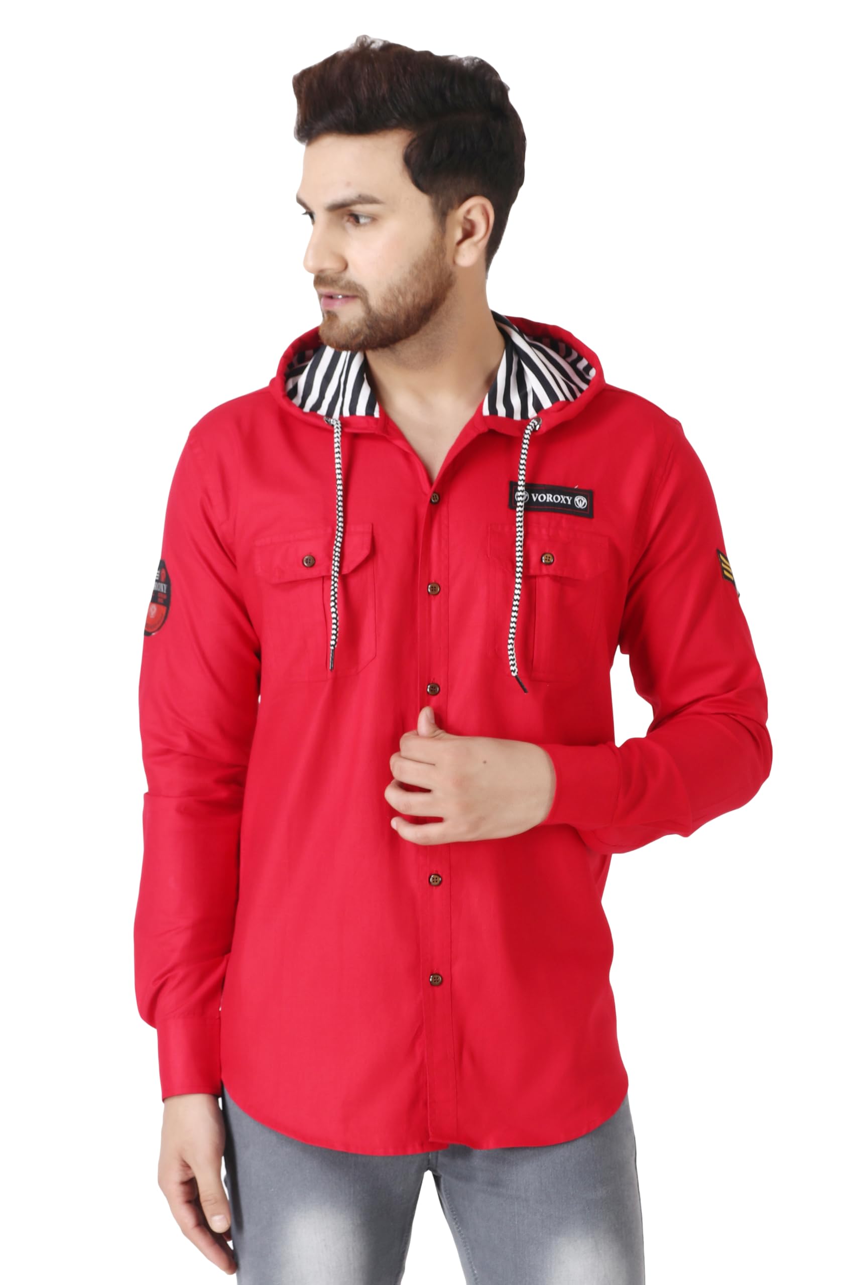 Men's Cotton Blend Solid Hoodie Shirt with Hooded Neck Full Sleeve Straight Length and Front Two Pocket-picture-31