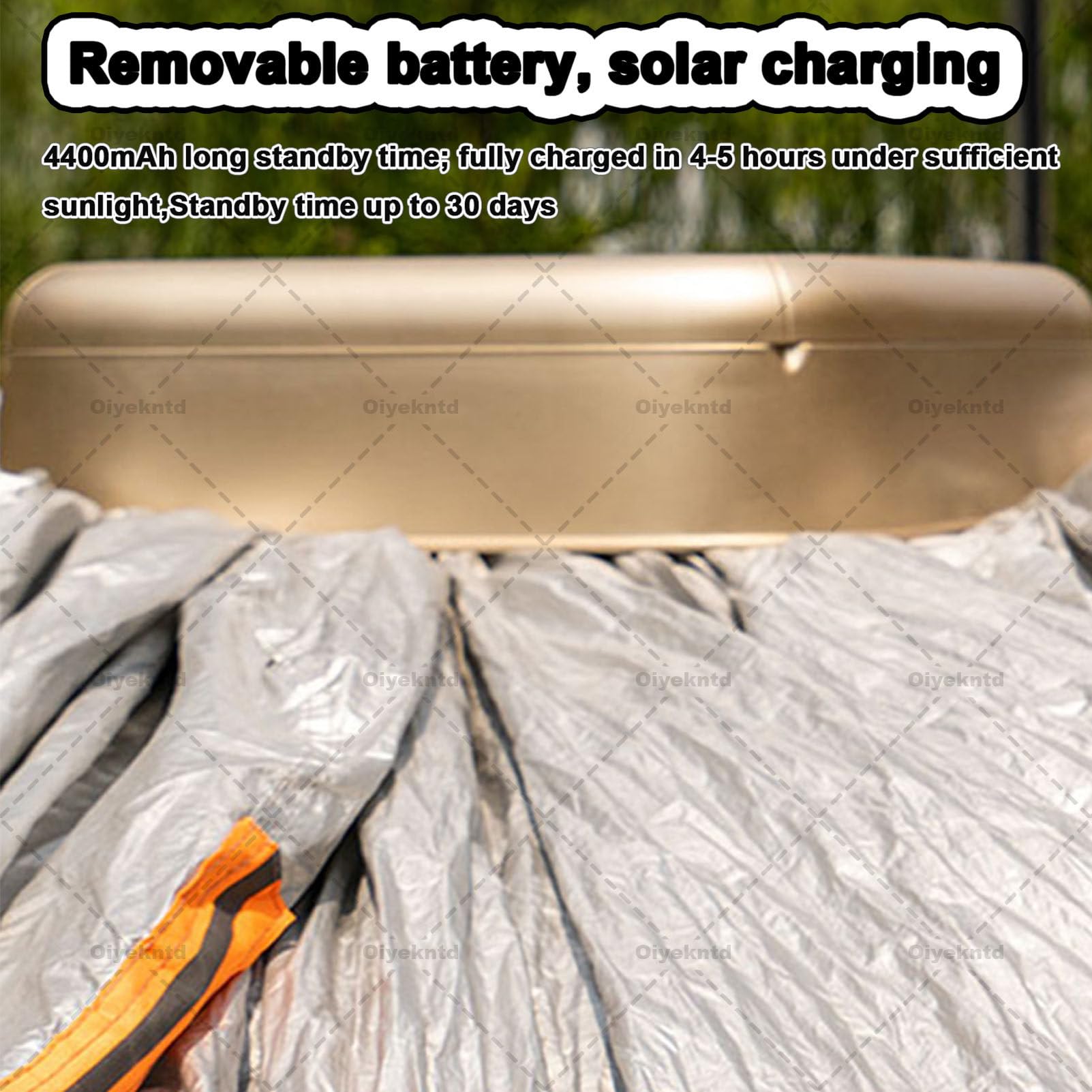 Funda para Coche Totalmente automática para Exteriores, portátil, Resistente al Sol y al Clima, con Carga Solar y Control Remoto Inteligente, retráctil y eléctrica. Black-3L