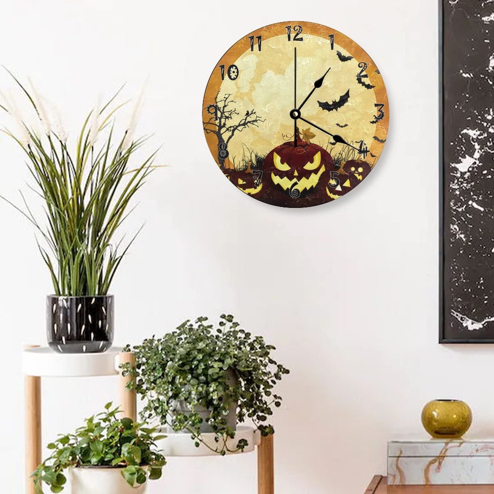 ArtSocket Orologio da parete in legno turchese, silenzioso, senza ticchettio, verde, blu, grigio, verde acqua, pittura astratta, grigio, rotondo, orologio da parete decorativo per casa, cucina