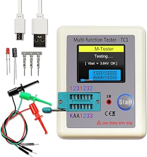 Multi-Function Tester, 3.5 inch Colorful Display Pocketable Multifunctional TFT Backlight Transistor LCR-TC1 Tester for Diode Triode Capacitor Resistor Transistor LCR ESR NPN PNP MOSFET LW21