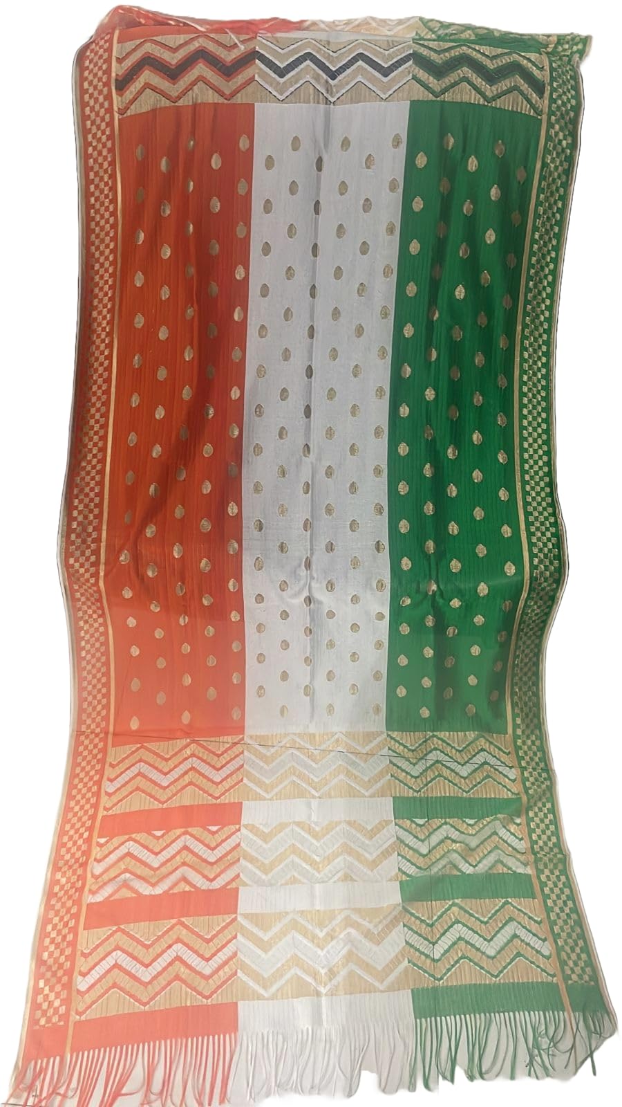 shreyansh chikankari designs Art Silk Self Design Women Dupatta Tri Colour-picture-10