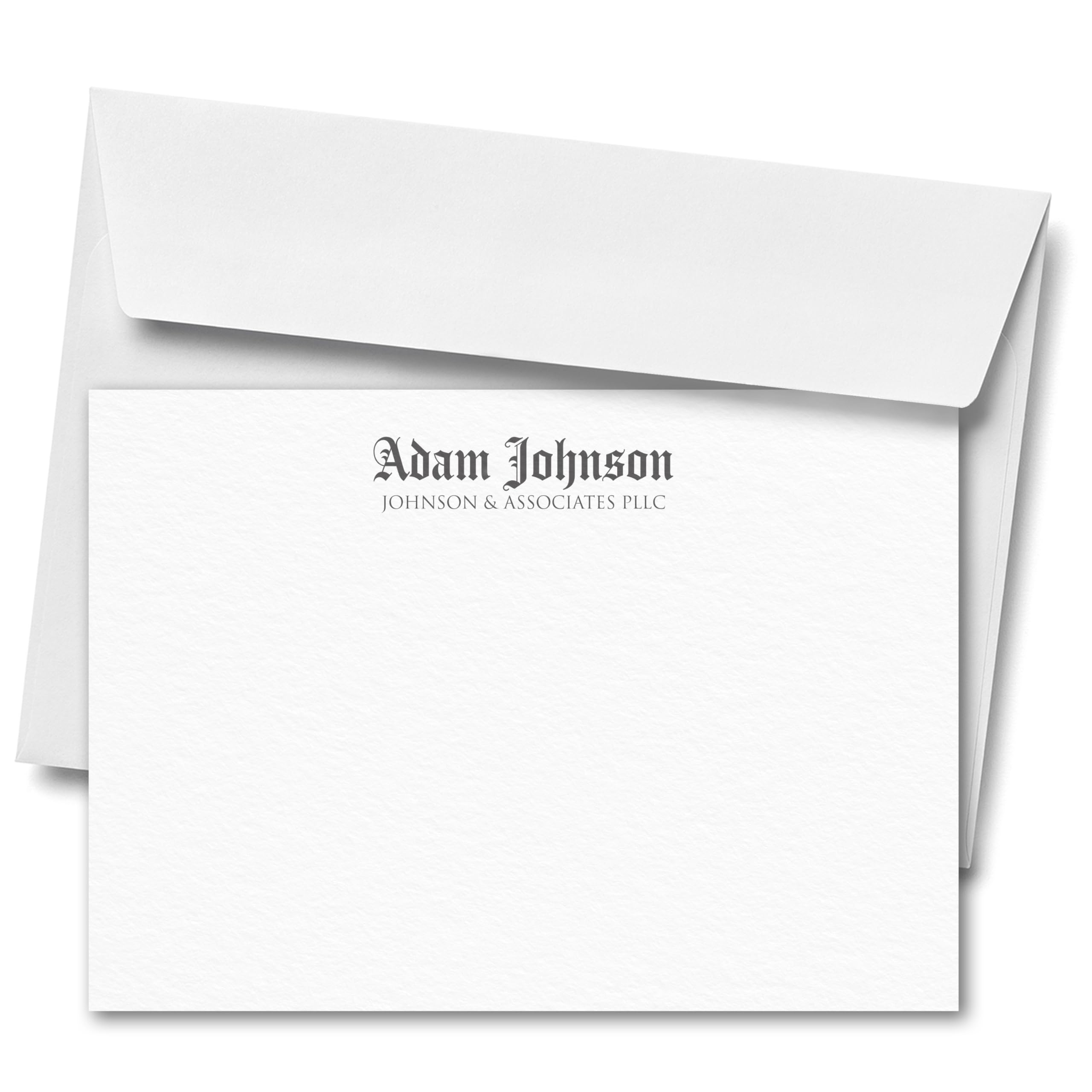 Bunny Badges Personalized Stationery Letters and Envelopes - Custom Stationery Note Cards, Thank You Cards Set for Men and Women (Heritage Bold)