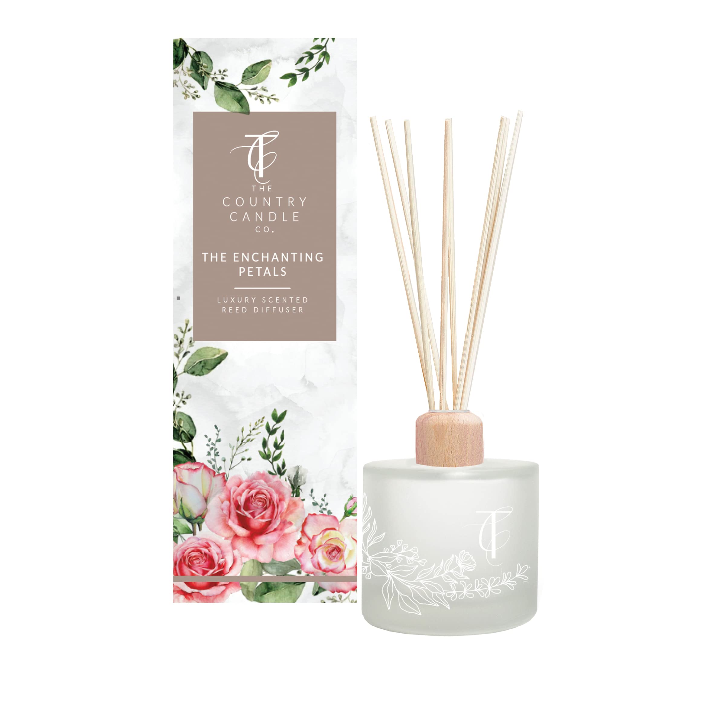 The Country Candle Co.Glasshouse Range Reed Diffuser - The Enchanting Petals