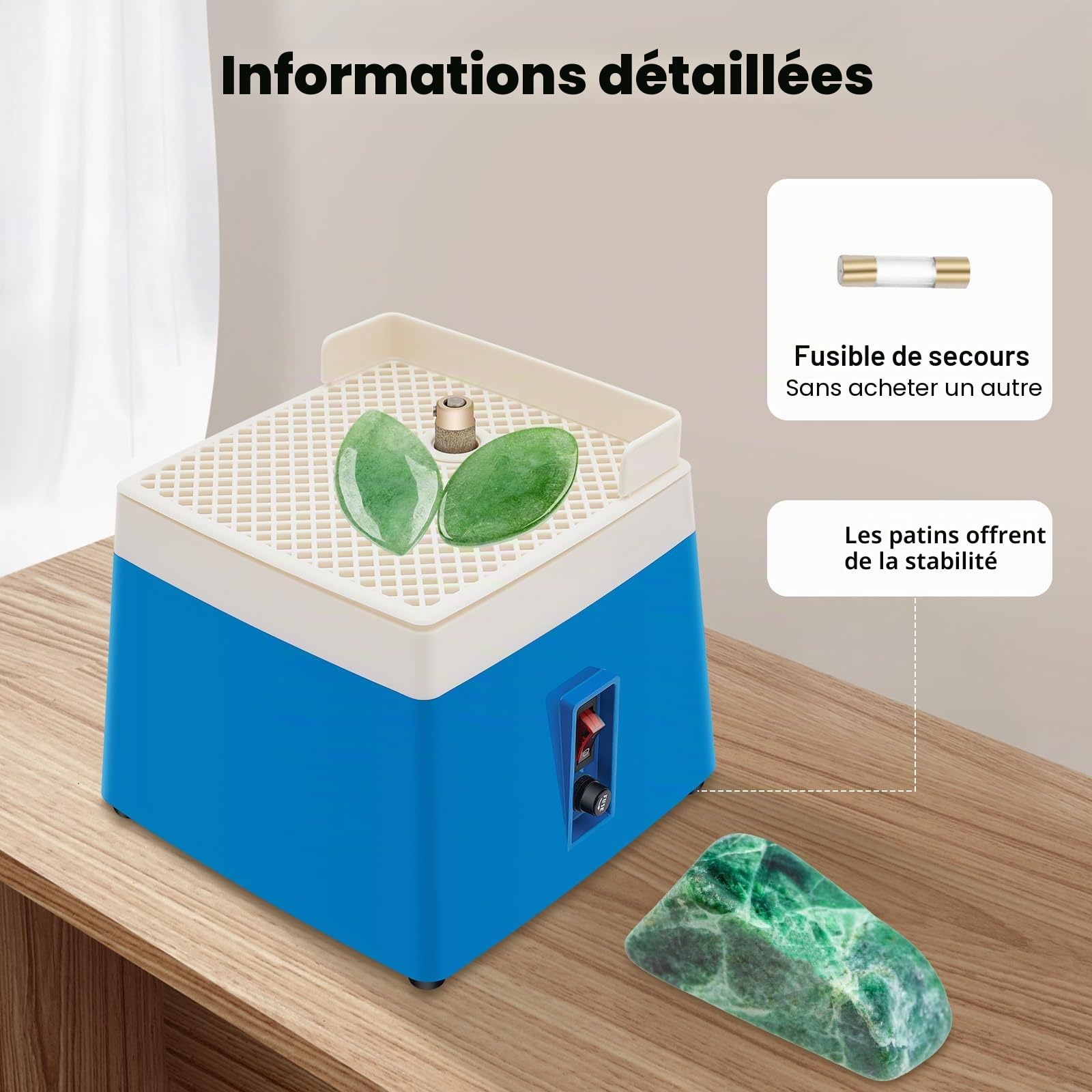 4200R Ponceuse électrique pour verre, mini broyeur électrique, puissance 65 W pour carreaux de mosaïque, vitrail, céramique, décoration de maison, artisanat