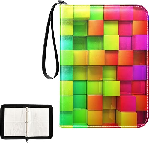 Miniatura 2 de Carpeta de tarjetas coloridas con 4 bolsillos para tarjetas coleccionables con 50 fundas para coleccionista de tarjetas, soporte para álbum para 400