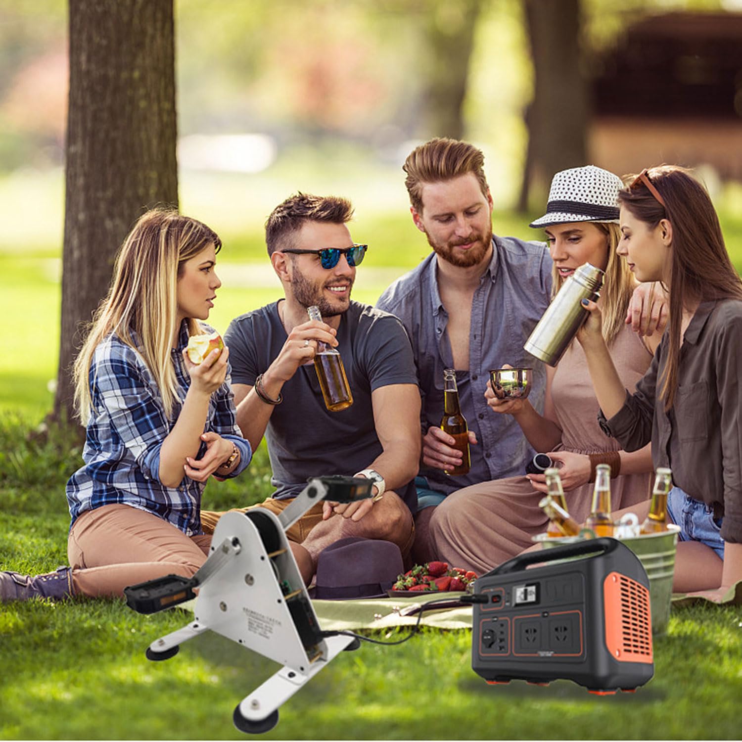 Generatore di corrente portatile di emergenza a pedale off-grid con accumulo di energia, involucro in metallo, cuscinetto silenzioso, senza carburante, ecologico, per campeggio, lavoro in ufficio