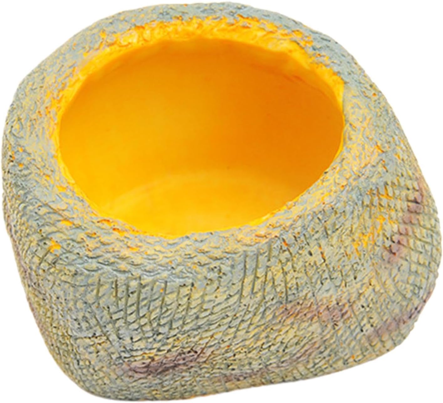 Bearded Dragon Water Bowl, Realistic Rock-Like Terrarium Design, Resin, Reptile Water Bowl & Soaking Dish, Small Snake Bath Bowls, Multi-Purpose, for Drinking, Soaking