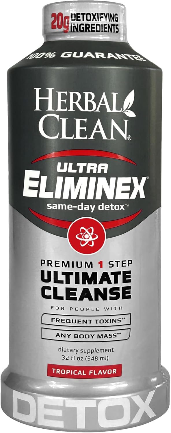 Herbal Clean – Ultra Eliminex, Premium 1 Step Ultimate Cleanse, Same-Day Detox, (Tropical Fruit, 32 fl oz)