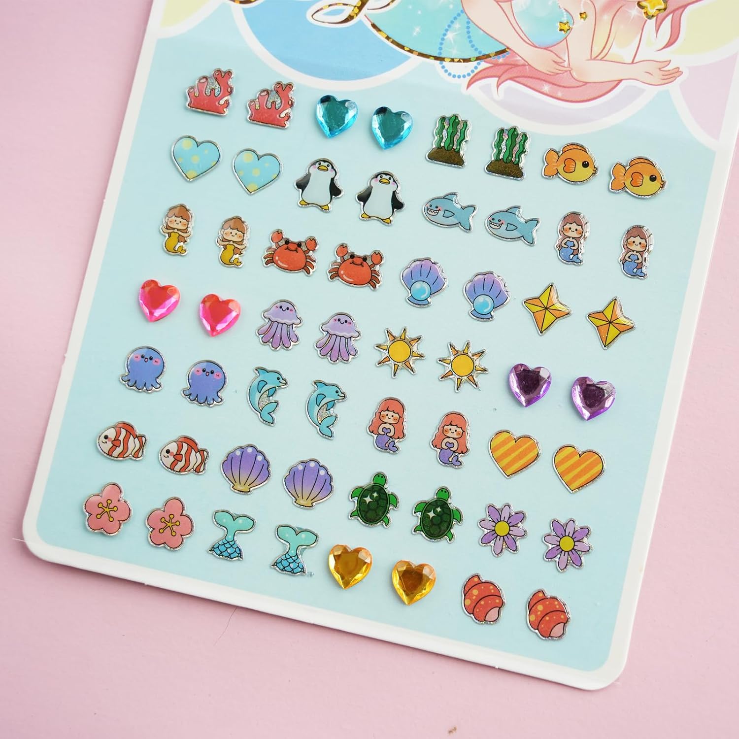 30 Pairs Girls Stick On - Kids Unicorn Rainbow Canday Stick for Little Girls 4-6 Sticker Multistyle Gitter Stickers (Style-1)
