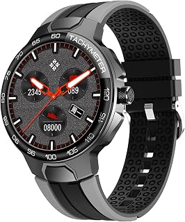 JXFY Activity Tracker Bulit in 24 Sport Modes 1.28" Full Touch Screen Bluetooth Message Notification Heart Rate Mornitor Tracker for Men,Blue(Black)