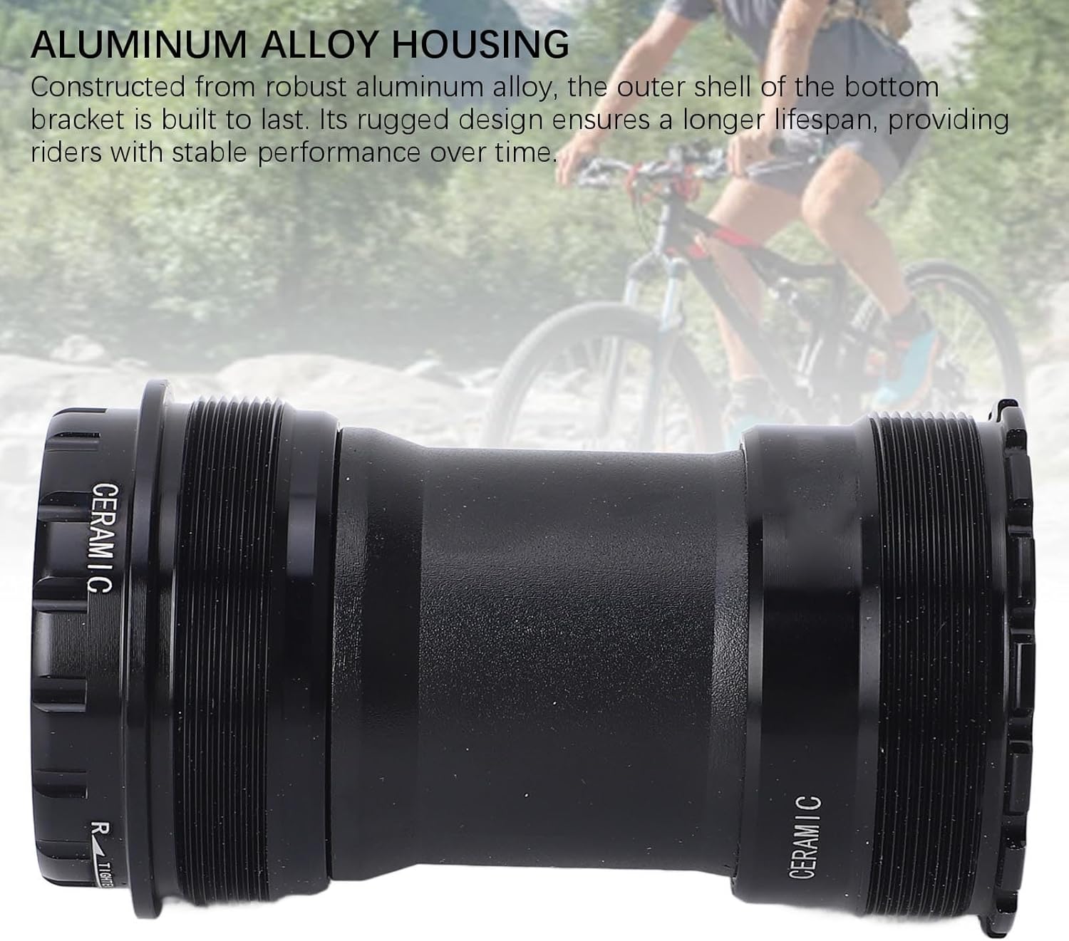 Alomejor Ceramic Bearing Bike Bottom Bracket, Aluminum Alloy Bicycle Bottom Bracket for Cycle Bottom Bracket