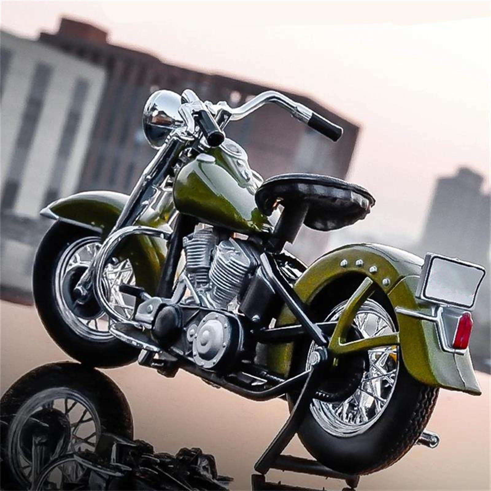 SEYXF Motorbike Toy Motorcycle Simulation Diecast Model Collection Gift 1/18 for Harley for Davidson for Hydra Glide 74FL 1953(Green Foam Box)