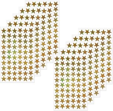 600 PCS Gold Star Stickers Holographic 0.7 Vinyl Self Adhesive Samll Sparkle Foil Labels Waterproof Reward Decals for Students Teachers