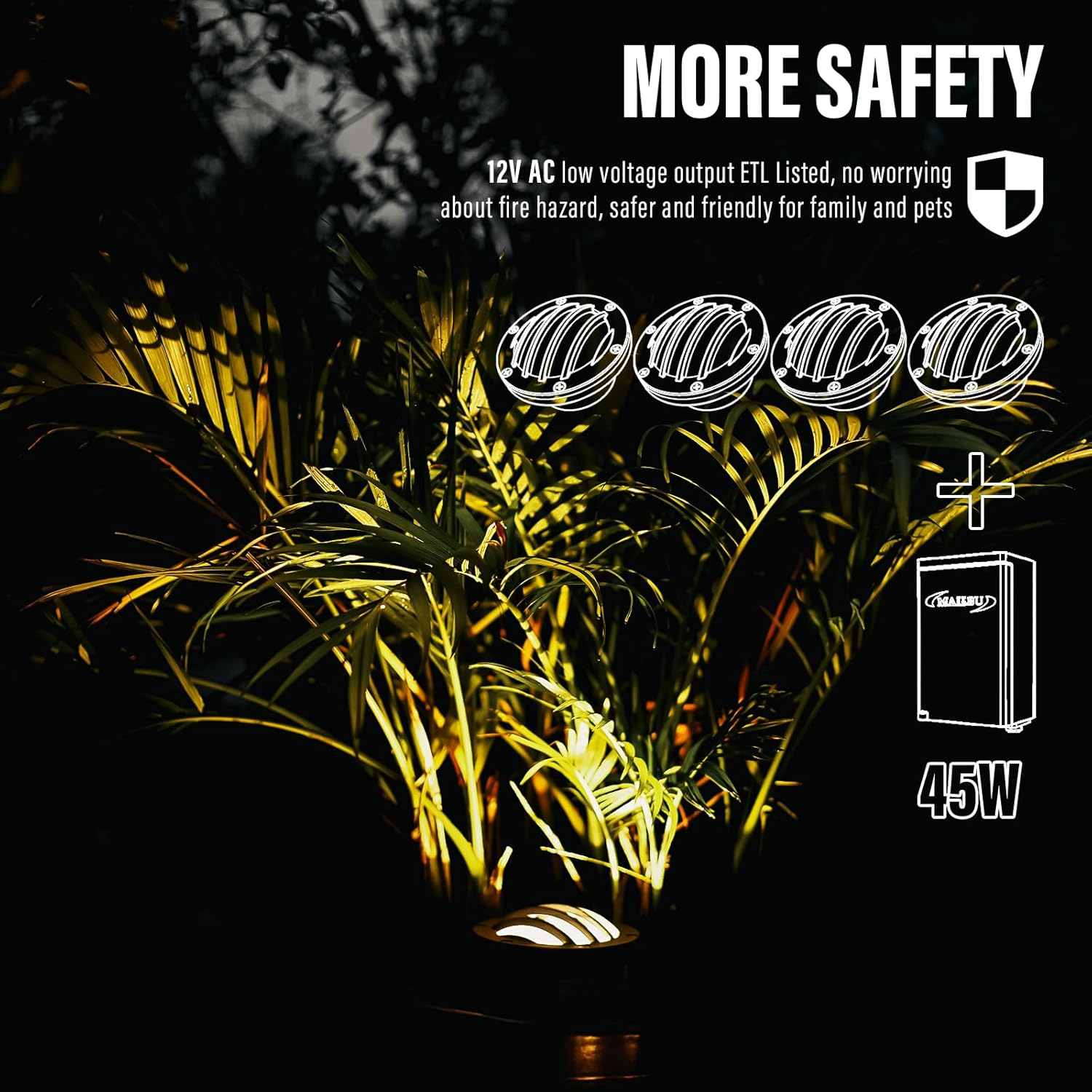 Malibu C LED Well Light Low Voltage Landscape Lighting Floodlight Spotlights for Driveway, Deck, Garden, Outdoor Lighting 8403-3500-01