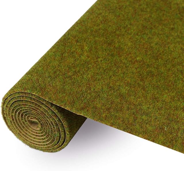 CP135 Artificial Model Grass Mat Trains Yellow Green Late Autumn 40 x 100cm or 15.7x 39'' for Decoration Kids Craft Scenery Model DIY