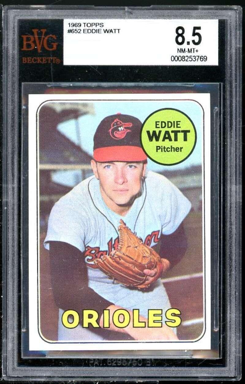 Eddie Watt Card 1969 Topps #652 BGS BVG 8.5 (Read Description) - Slabbed Baseball Cards