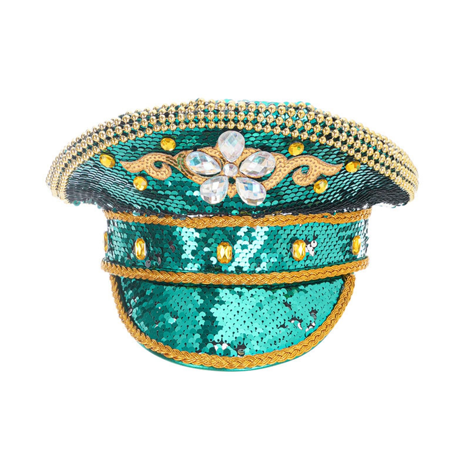 Amazon.com: KANGQL Rhinestone Captain Hat, Rhinestone Navy 