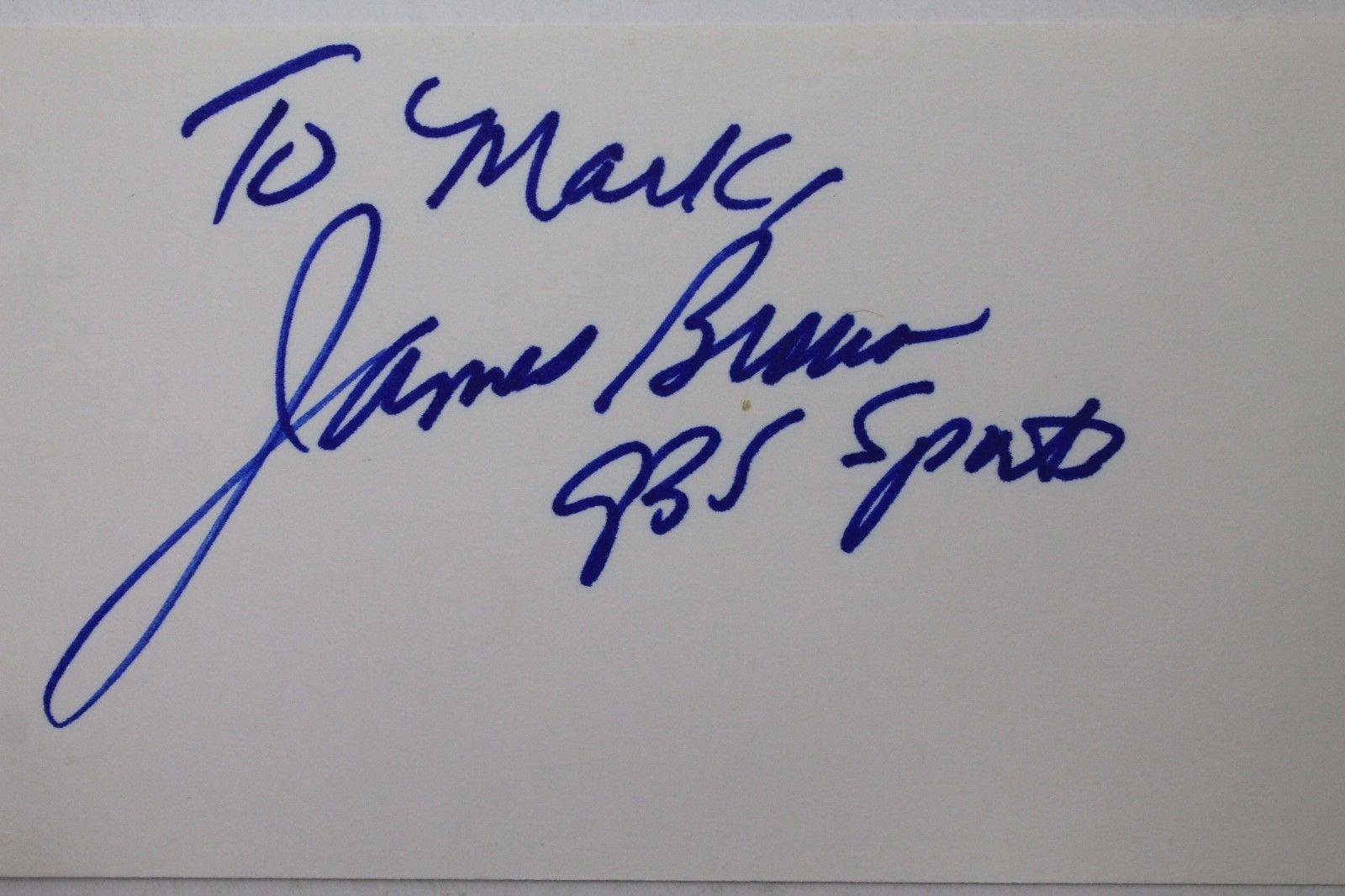 James Brown CBS Sports Sportscaster Autographed Signed 3x5 Index 