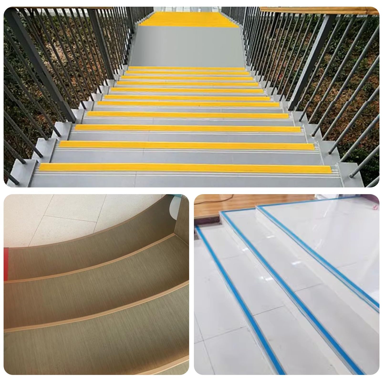 Tiras Antideslizantes Para Peldaños, Protector Antideslizante de Borde de Escalera de PVC, Para Cantos Escaleras Tiras, Fácil de Instalar Y Resistente Al Desgaste, Borde Antideslizante Para Escaleras(