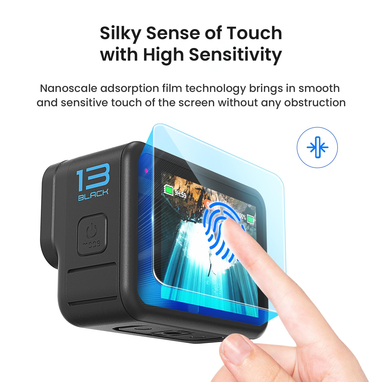 Funda protectora de silicona, protector de pantalla y lente para GoPro Hero 13