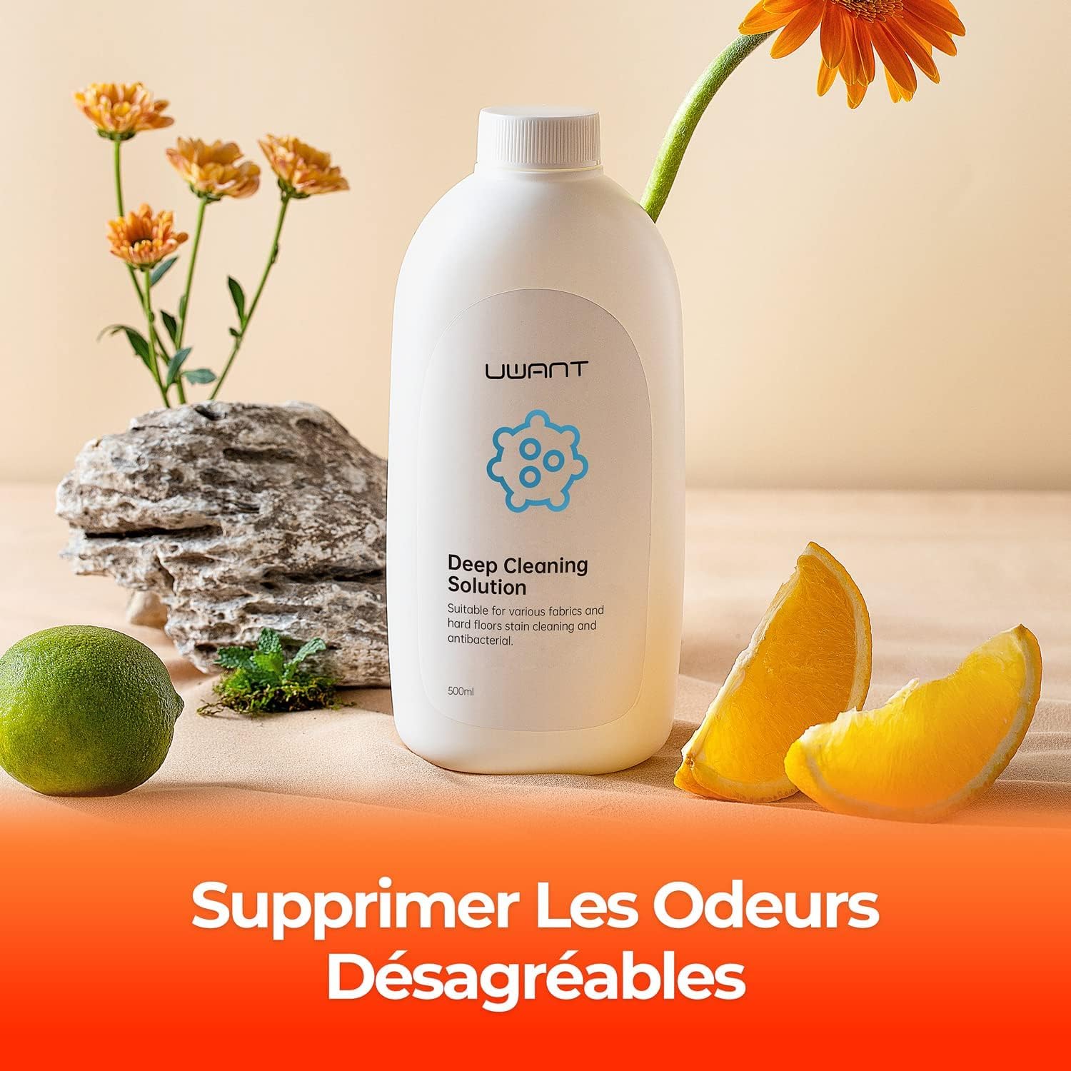 Solución de limpieza multi-superficie UWANT para mascotas 500 ml | Para la serie B100. Limpieza profunda de manchas persistentes