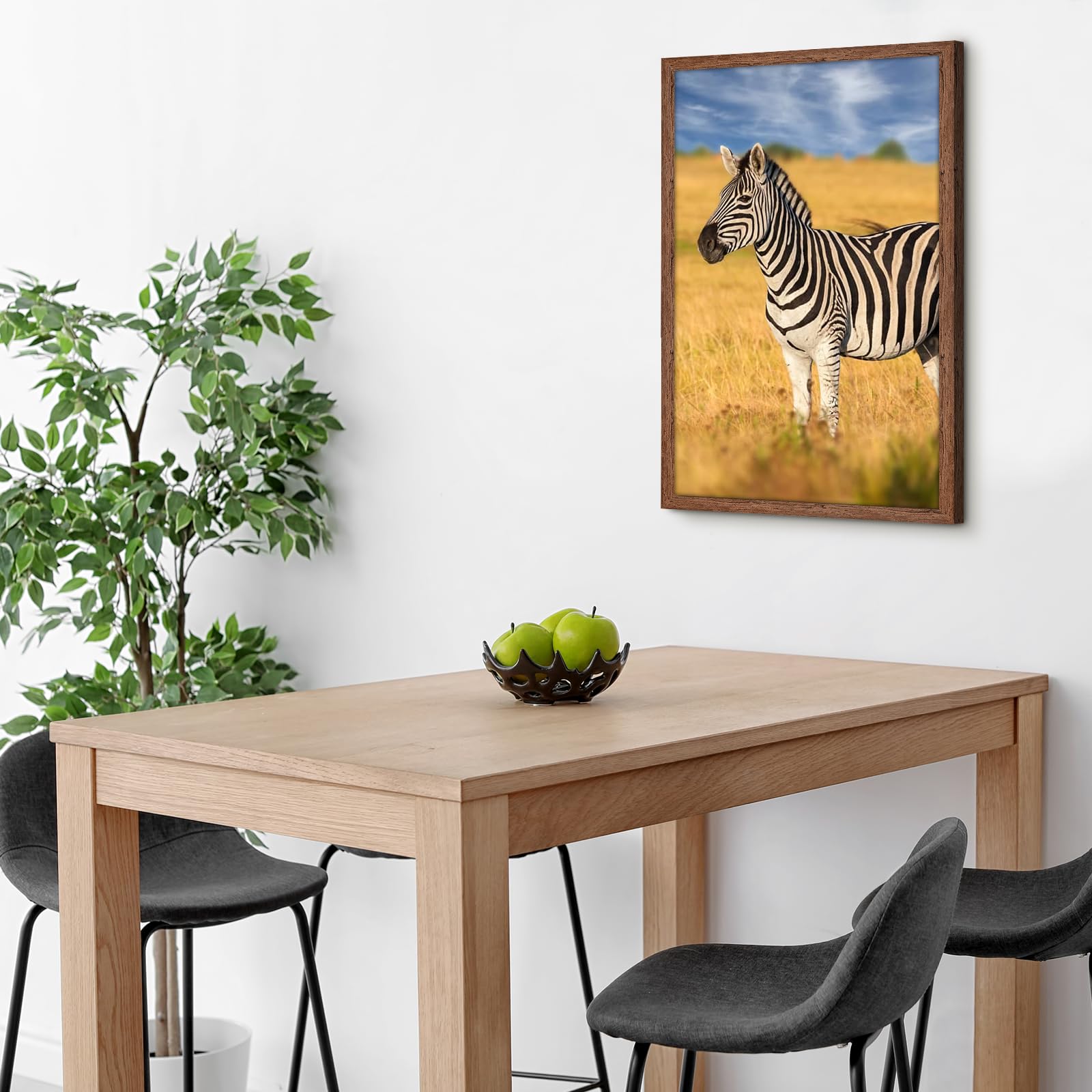 HLiWEGNS Light Walnut 22x30 - Single Frame - Rustic Woodgrain 22 x