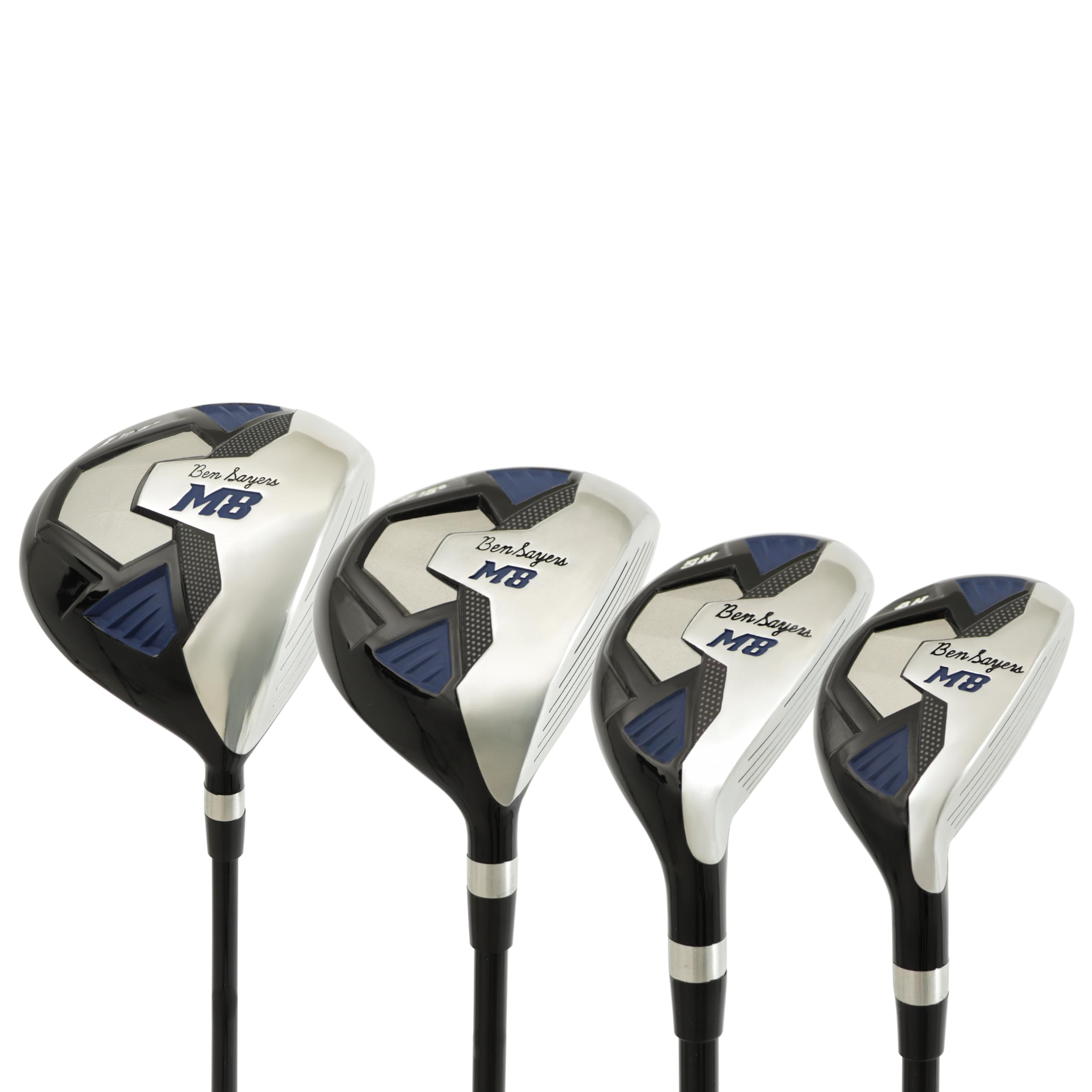 Ben Sayers M8 13-teiliges Golf-Paket-Set, komplettes Herren-Set, volle 12 Schläger Graphitschäfte mit Standtasche, Driver, Holz, Hybrids, Eisen, Wedges und Putter