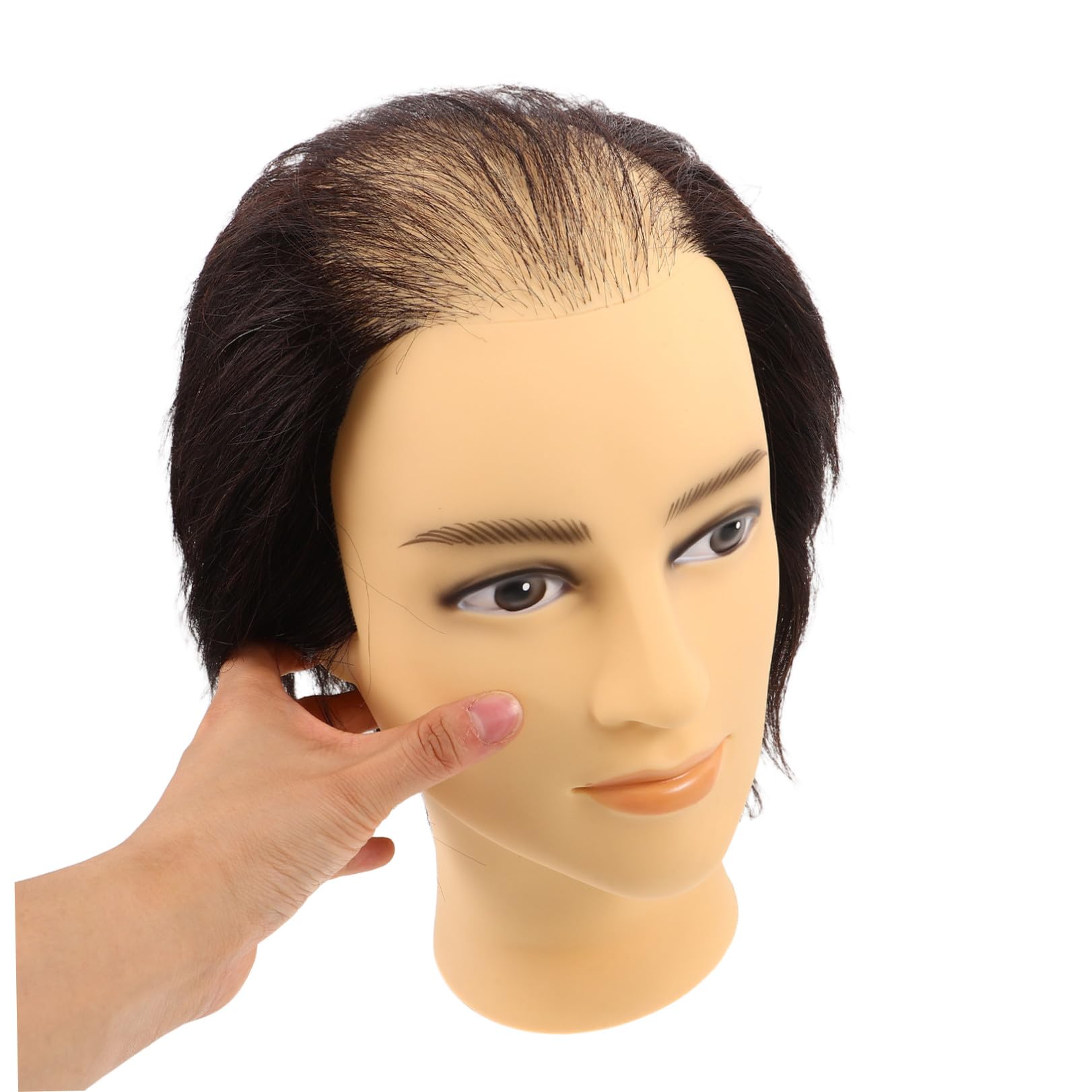 HEALLILY di Manichino con Chioma Realistici Neri per Parrucchieri in Pvc Regolabile per Barber Shop e Scuole di