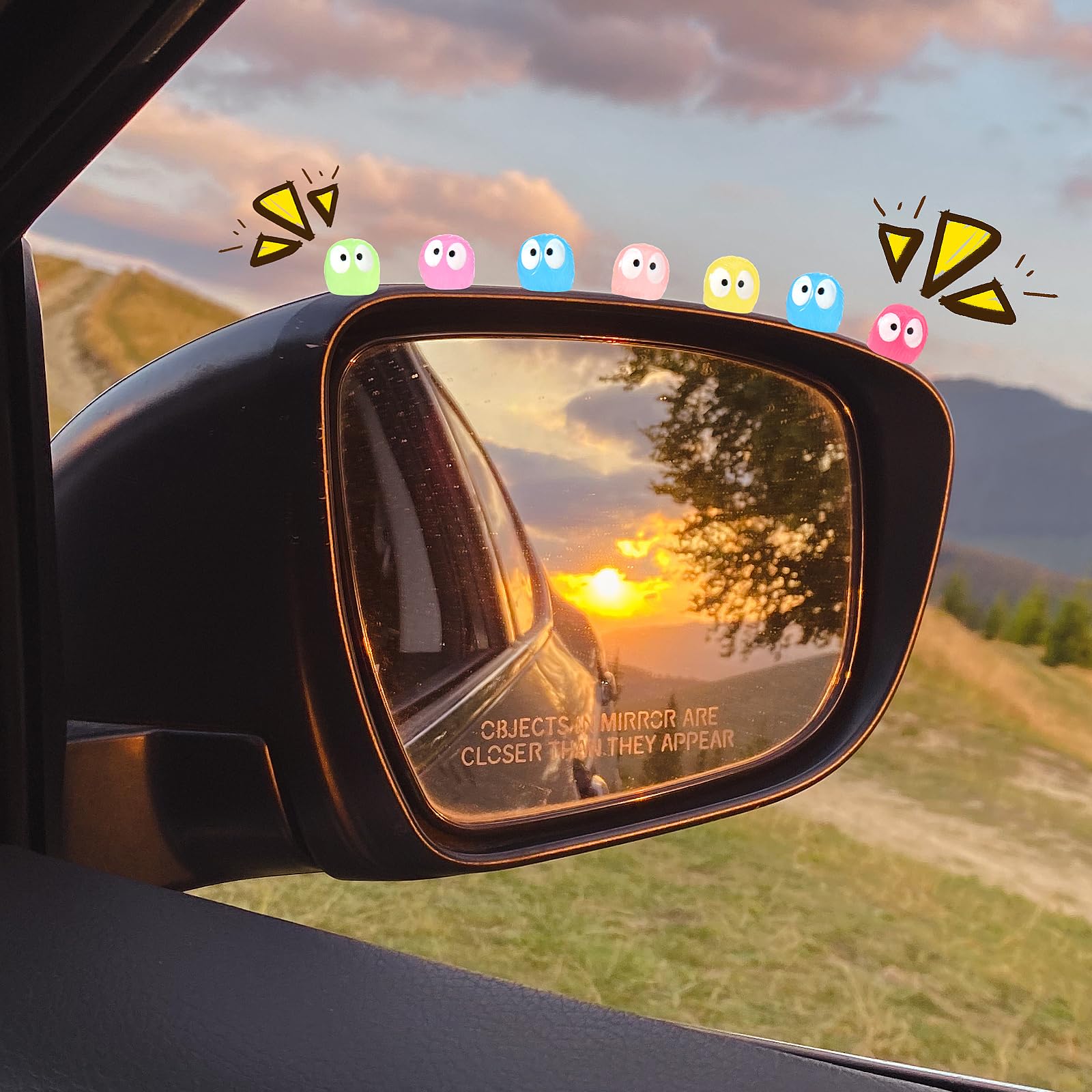 30-teilig Rußmännchen Auto-Deko Set - Leuchtet Im Dunkeln Für Spiegel & Armaturenbrett