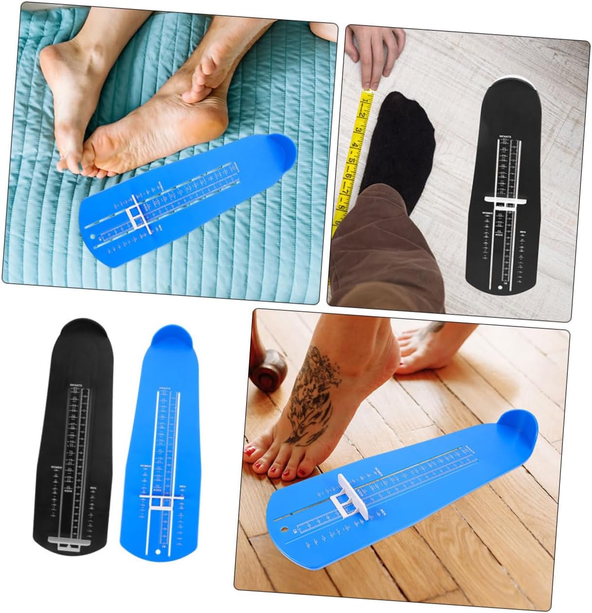 BESTYASH 2pcs Adult Foot Measurer Gauge Measure Feet Ruler Shoe Sizing Device for Men Women Practical for Online Shopping Tracking