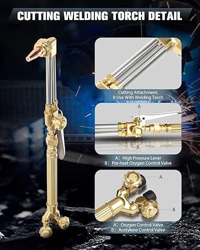 Miniatura 3 de Kit de soplete de soldadura de corte, Kit de antorcha de acetileno de oxígeno, Soldador de antorcha de oxi acetileno, Kits de soldadura de oxy
