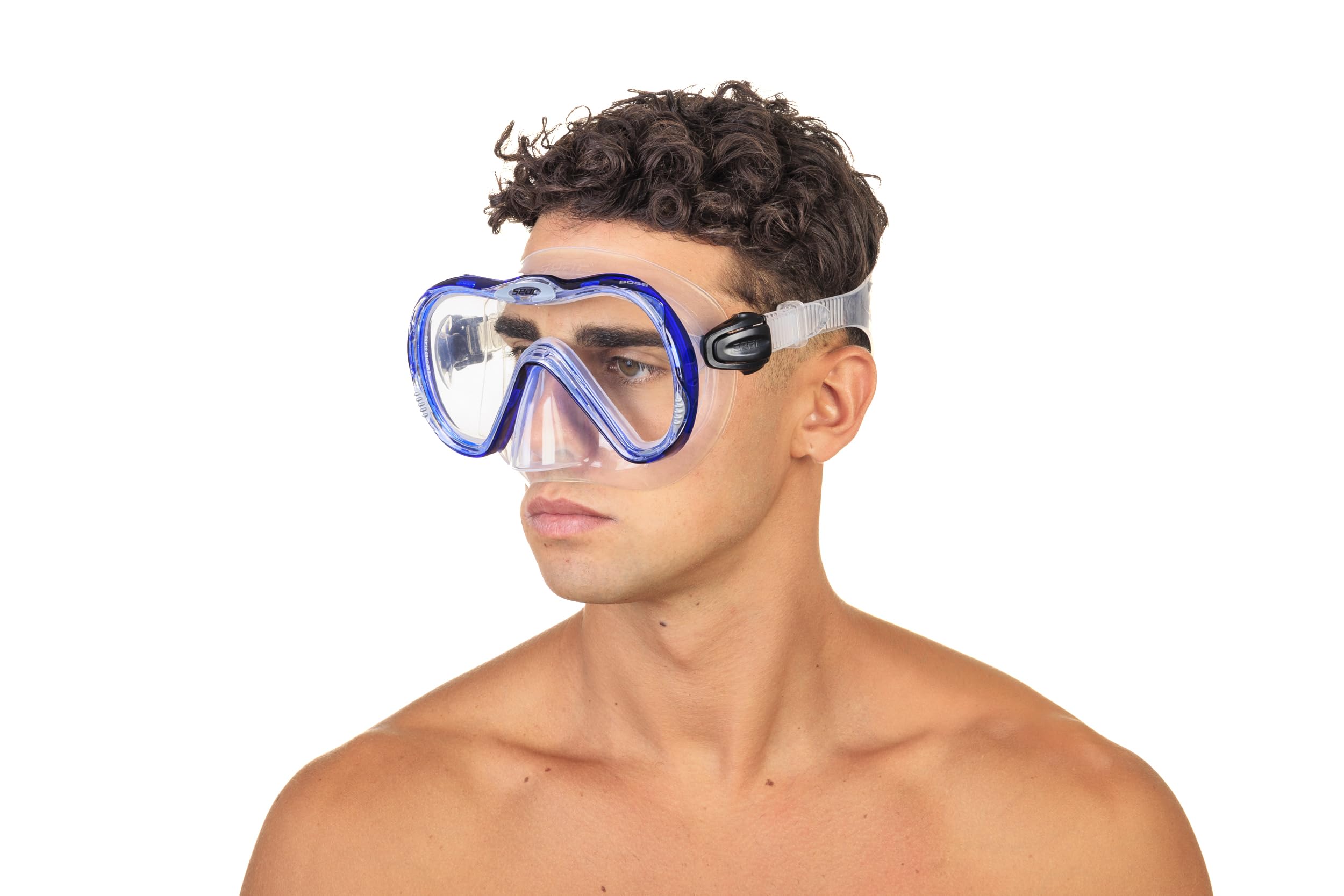 SEAC Set BIS Boss Dry, Kit en Silicone pour plongée sous-Marine et en apnée avec Masque et Tuba avec Système Dry Top et soupape de Purge