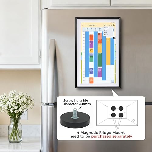 Miniatura 4 de Calendario digital de Google de 15.6 pulgadas, batería de litio integrada tabla de tareas y planificador para la familia, marco de fotos con
