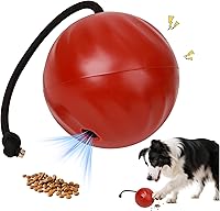 PetPrime Dog Treat Ball: Interactive Squeaky Rolling Puzzle Toy, Slow Feeder Dispenser for Small Medium Large Breeds Mental Stimulation