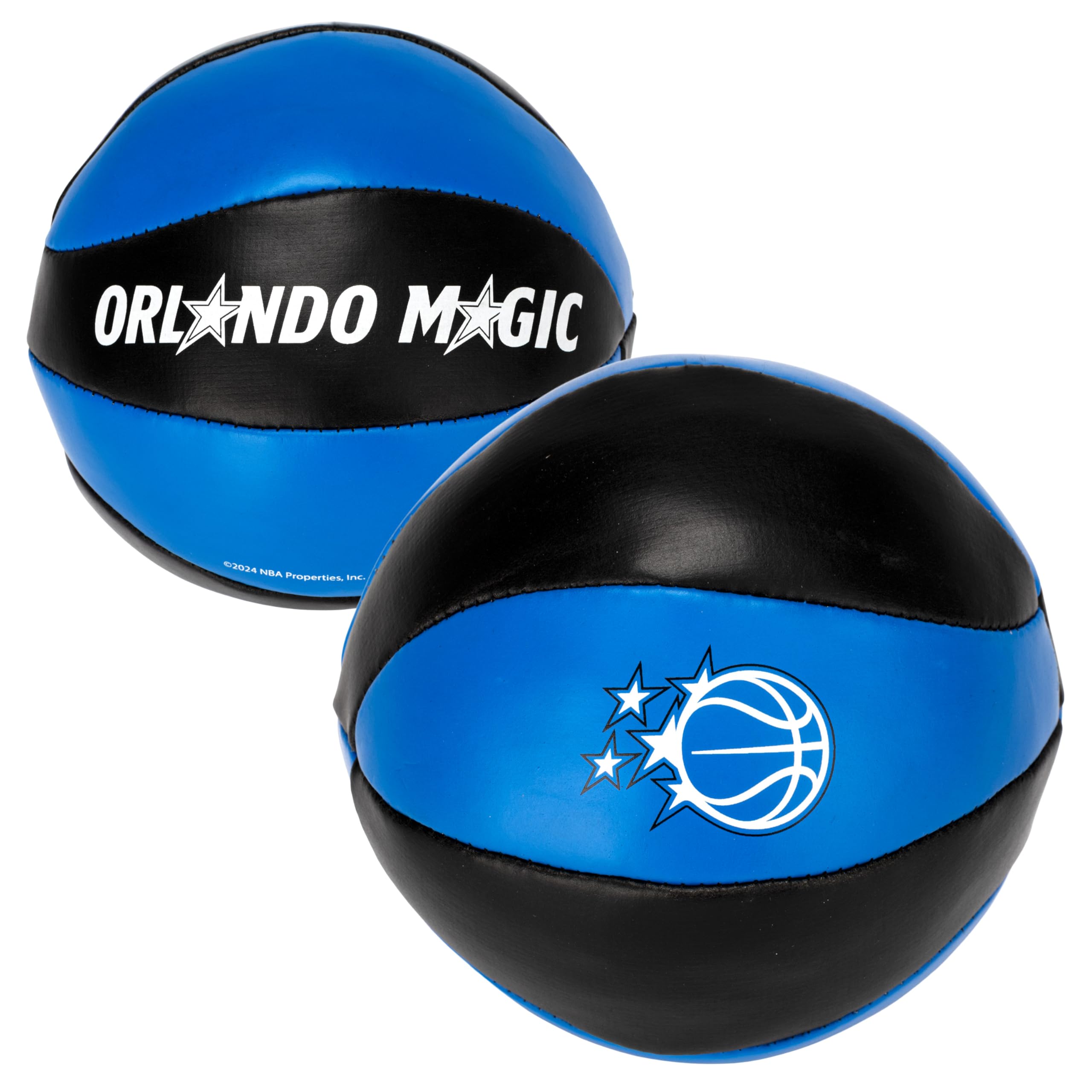 Franklin Sports Zabawkowe piłki do koszykówki NBA, 2 szt. w zestawie miękkie mini piłki do koszykówki dla dzieci wiszące nad drzwiami + kółka do wnętrz, NBA Fan Shop