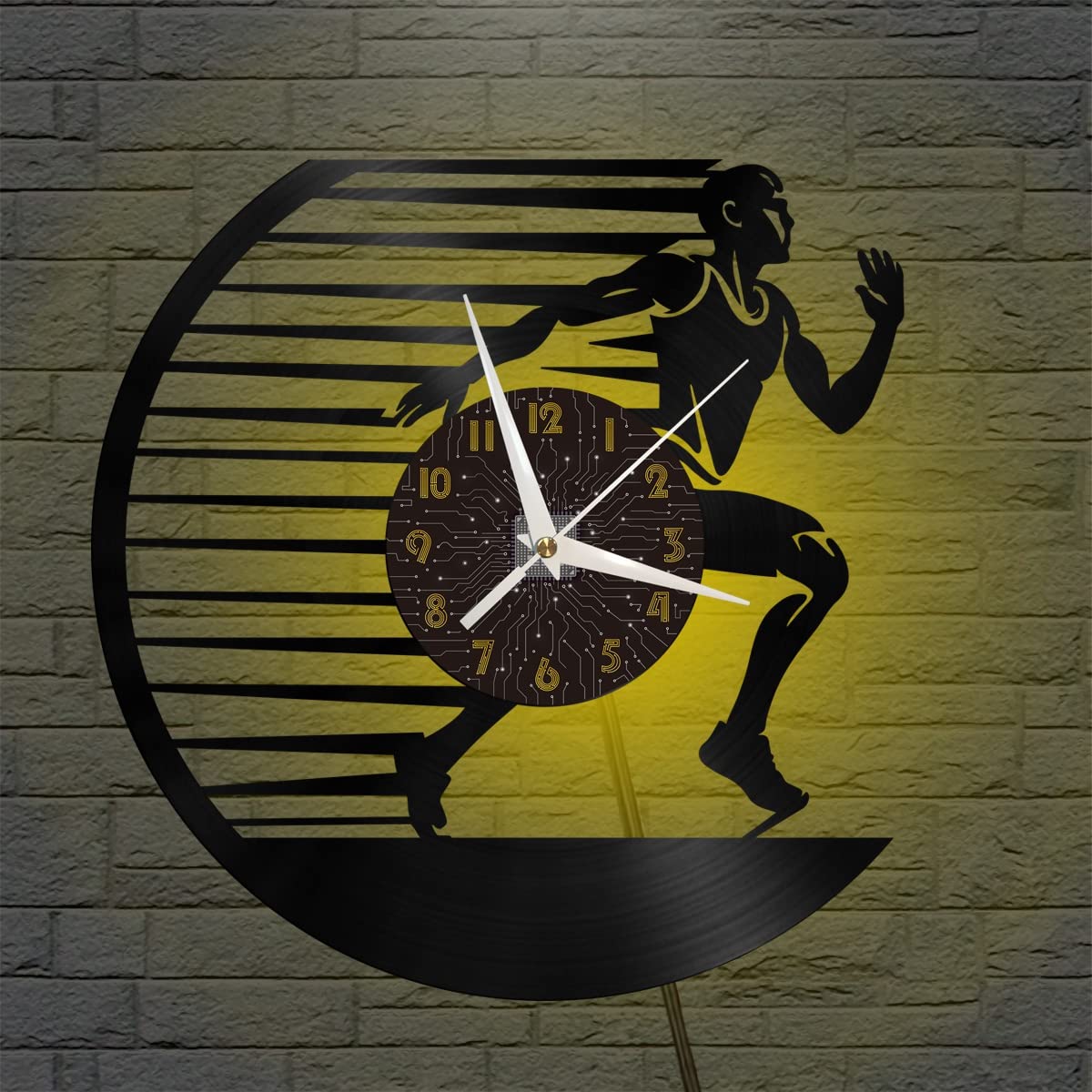 Disque vinyle horloge murale art noir 12 pouces avec LED décorative pour chambre