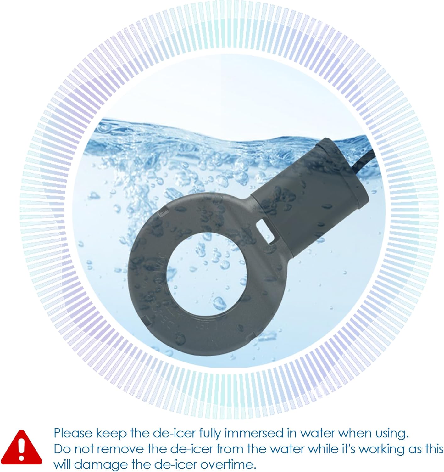 Utility De-Icer 500 Watt Submergible Cast Aluminum Chicken Water Heater Livestock Tank Heater for Winter Black