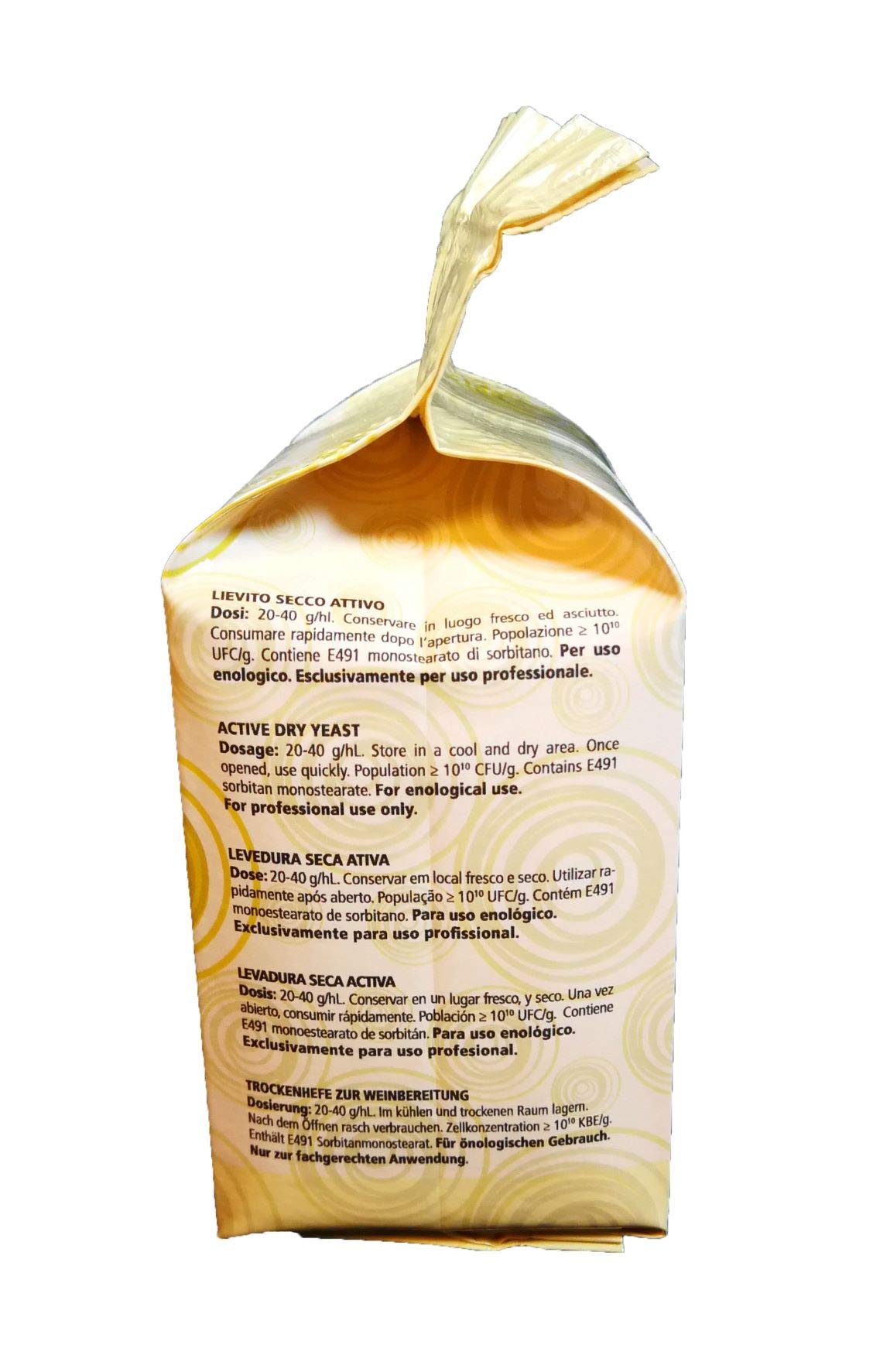 Levadura para vino tinto. 500 Gramos. Uso enológico. Fermentación con Saccharomyces cerevisiae Red wine yeast